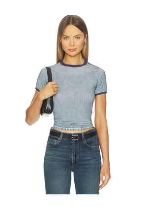 Rag & Bone Miramar Track Baby Tee in Blue. Size M. Also in S.