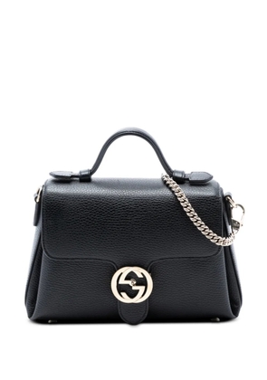 Gucci Pre-Owned 2016-2025 Small Dollar Calf Interlocking G satchel - Black