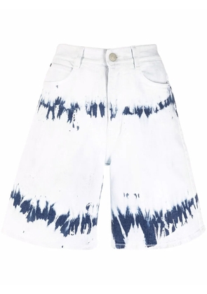 Stella McCartney tie-dye denim shorts - Blue
