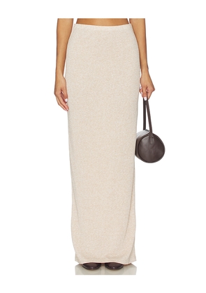 SNDYS Tilde Maxi Skirt in Beige. Size L. Also in M, S, XS, XXS.