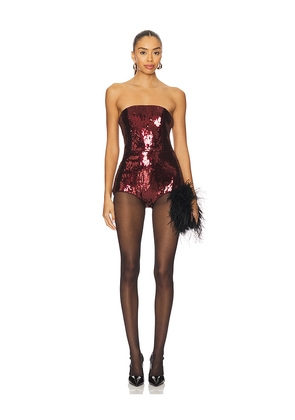 retrofete Estella Romper in Burgundy. Size L. Also in S, XL, XS.