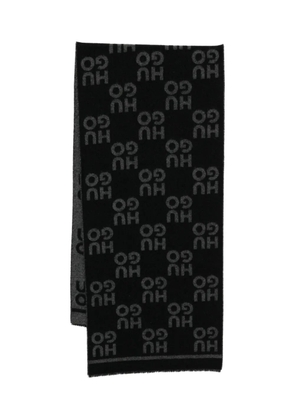 HUGO logo-motif scarf - Black