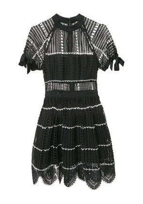 Self-Portrait 2024 Lace Tiered Dress - Black