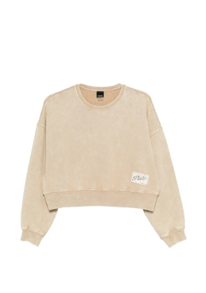 PINKO cropped label sweatshirt - Neutrals