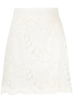 Dolce & Gabbana floral-lace miniskirt - White