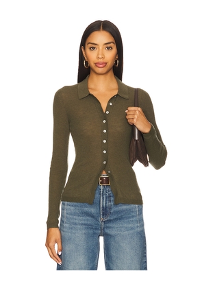 PISTOLA Korey Fitted Rib Cardigan in Army. Size L. Also in M.