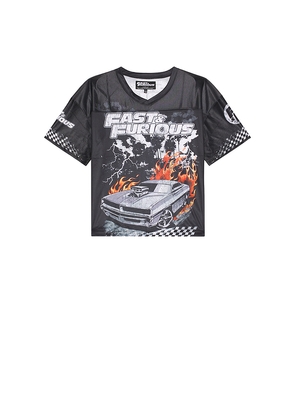 REASON Fast & Furious Mesh Football Jersey in Black. Size L. Also in M, S, XL/1X.