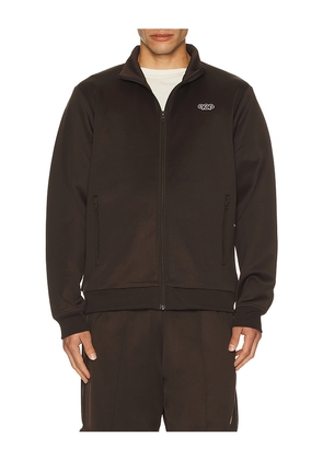 Pop Trading Company Pub Track Jacket in Brown. Size L. Also in M, S, XL/1X.