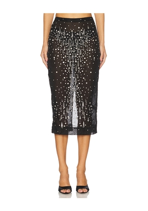 retrofete Isabel Embellished Skirt in Black. Size M. Also in S.