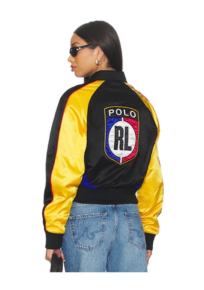 Polo Ralph Lauren Satin Bomber Jacket in Black. Size L. Also in M, S, XL, XS, XXS.
