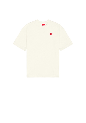 The North Face Red Box Tee in Cream. Size M. Also in S, XL/1X.