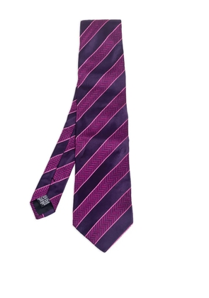 BOSS striped silk tie - Purple