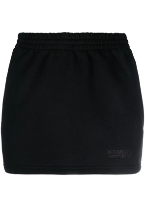 VETEMENTS elasticated cotton-blend miniskirt - Black