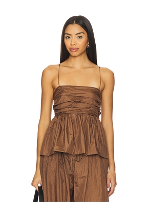 SWF Parachute Peplum Cami in Brown. Size L. Also in M, S, XL, XS.