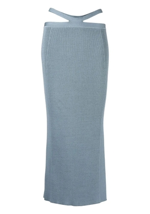 Simkhai side ribbed-detail midi skirt - Blue
