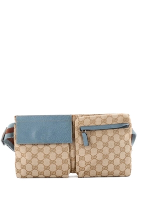Gucci Pre-Owned Vintage Double GG Canvas with Leather belt bag - Blue