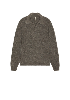 Sunflower Mohair Polo in Grey. Size M. Also in S, XL/1X.