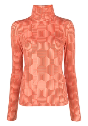 Xacus Selene stripe-print top - Red