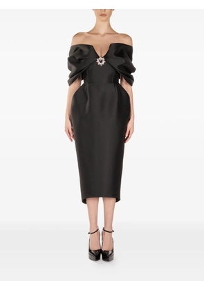 ARAFTU off-shoulder midi dress - Black