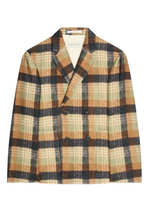 DRIES VAN NOTEN checked double-breasted blazer - Yellow