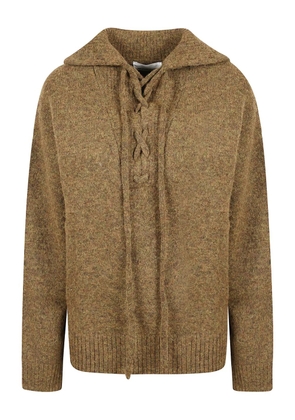 ISABEL MARANT laced collared sweater - Brown