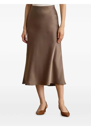 Lauren Ralph Lauren satin midi skirt - Brown