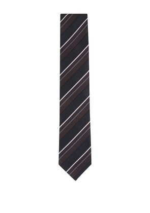 Brioni striped-pattern tie - Brown