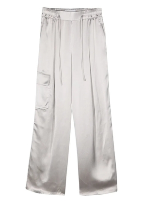 Yves Salomon wide-leg satin trousers - Grey
