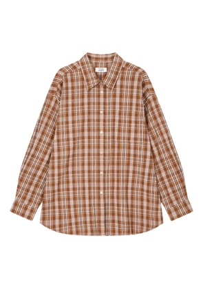 TOMBOY checked single-pocket shirt - Orange