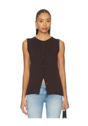 SNDYS August Vest in Chocolate. Size L. Also in M, S, XS.