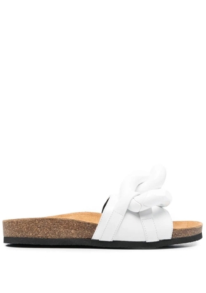 JW Anderson chain-link leather slides - White