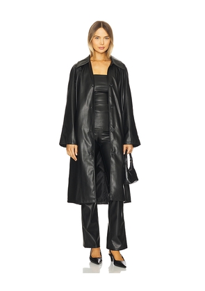 superdown Francine Faux Leather Coat in Black. Size L. Also in M, S, XL, XS, XXS.