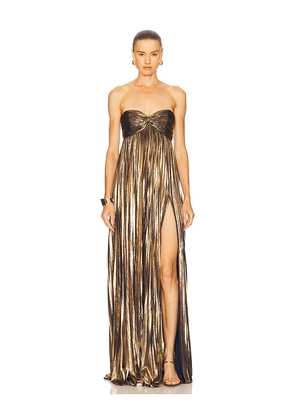 retrofete Zoa Dress in Metallic Gold. Size M. Also in S, XS.