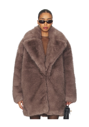 Ronny Kobo Fonzee Coat in Taupe. Size L. Also in M, S, XS.