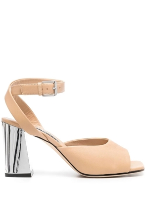 Sergio Rossi metallic-heel detail sandals - Neutrals