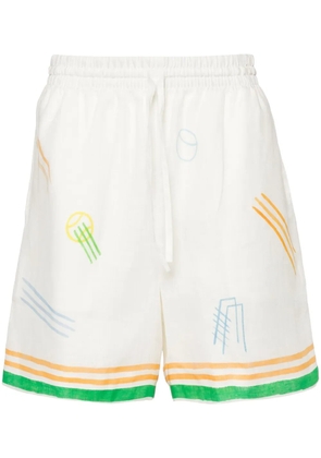 Casablanca Le Jeu linen shorts - Neutrals