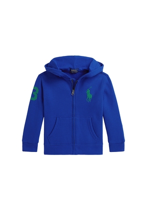 Polo Ralph Lauren Kids Long Fleece Big Pony Hooded Sweatshirt in Royal. Size 3. Also in 4, 6.