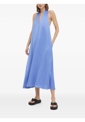 SAMSOE SAMSOE V-neck halter-neck midi dress - Blue
