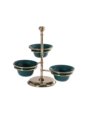 The Favorites Monte Napoleone 3-tier Condiment Bowl Set in Dark Green.