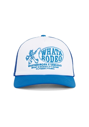 Sendero Provisions Co. x Whataburger Ropin' Trucker Hat in White.