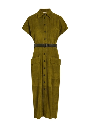 Skiim belted-waist buttoned dress - Green