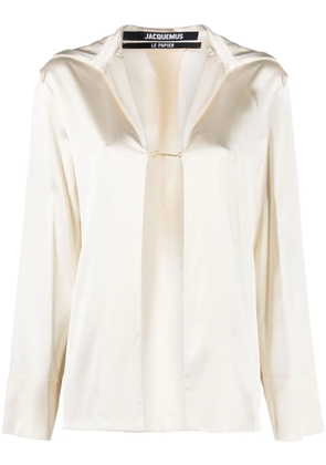 Jacquemus Notte logo plaque blouse - Neutrals