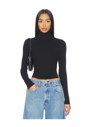 perfectwhitetee Hayden Turtleneck Top in Black. Size L. Also in M, S, XL, XS.