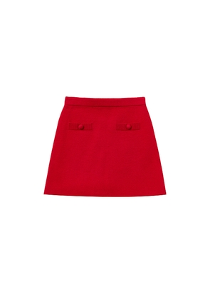 self-portrait Kids Flower Trim Cotton Skirt in Red. Size 4/5T. Also in 7/8.