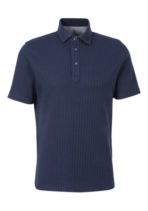 Brunello Cucinelli ribbed-knit polo shirt - Blue
