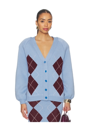 Rowen Rose Knit Cardigan in Baby Blue. Size L. Also in M, S, XS.