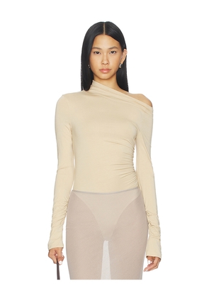 SNDYS Nami Bodysuit in Beige. Size M. Also in S, XL, XS, XXL.