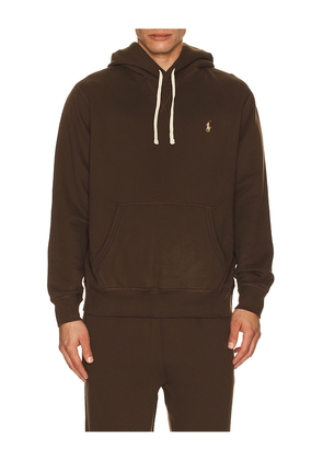 Polo Ralph Lauren Long Sleeve RL Fleece Pullover Hoodie in Brown. Size M. Also in S.