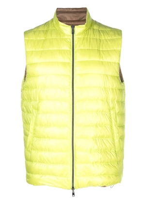 Herno quilted reversible down gilet - Yellow