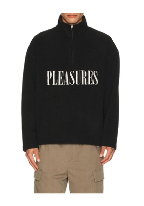 Pleasures Onyx Half Zip Polar Fleece in Black. Size L. Also in M, S, XL/1X, XXL/2X.